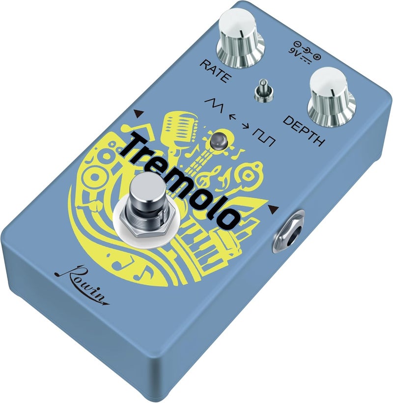 IOppWin Rowin RE-07 Tremolo Pedal for Electric Guitar, Classic Vintage Amp-Style Wave, Warm Pulsating Modulation, True Bypass Compact Effect - Image 3